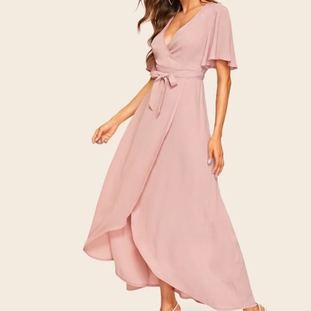 Flattering Bell Sleeve Wrap Dress with Belt